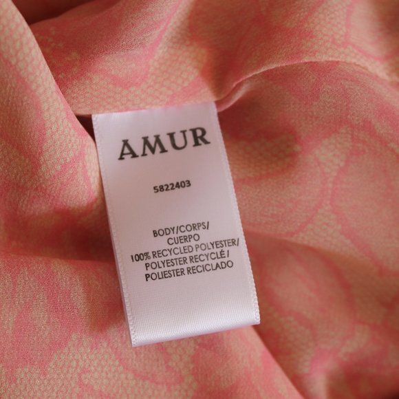AMUR Naya Top Lemon Peach Rose Lace Size Medium Chiffon Cropped Wrap - Picture 8 of 8